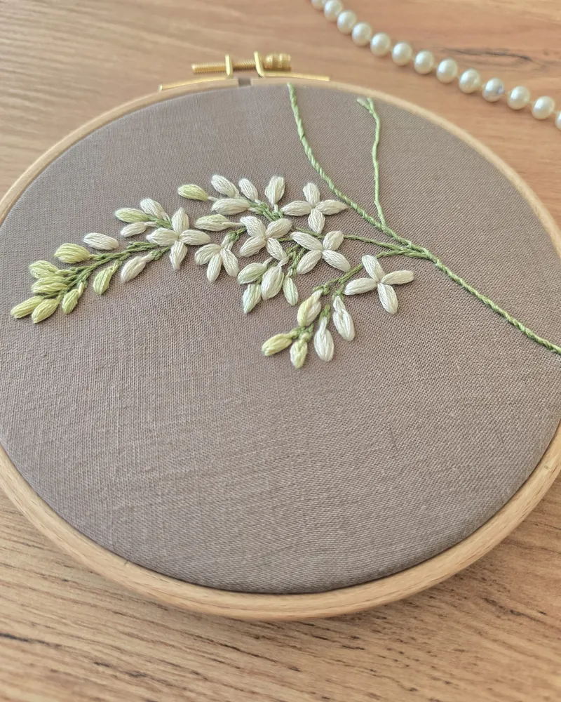 Lily of the valley hoop art